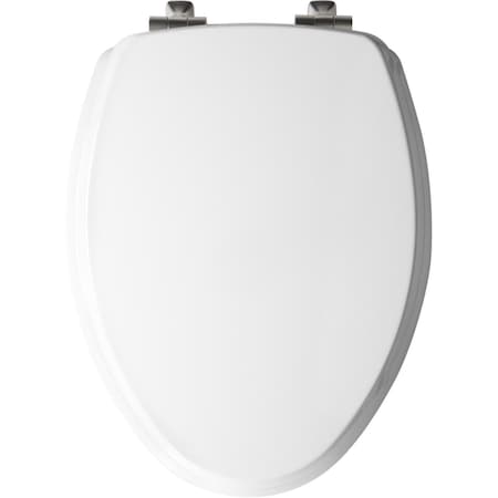 Chesterfield Slow Close Elongated White Molded Wood Toilet Seat CH2514353